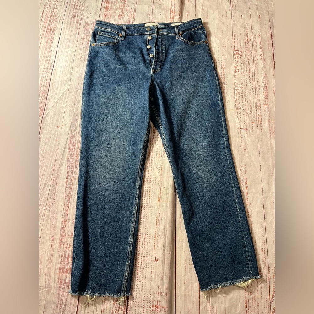 Dear John High Rise Straight Jeans - Medium Blue Wash